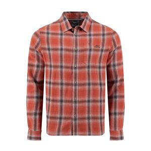 Weird Fish Mens Broxton Herringbone Check Long-Sleeved Shirt / Rust